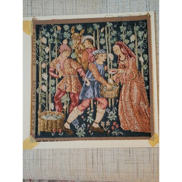 Set Of 2 Vintage Tapestry Country French Wall Art for Framing Parisian Art - Picture 3 of 6